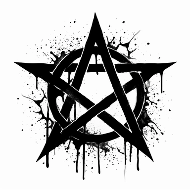 pentacle, pentagram, 5 point star, splash art, clipart,