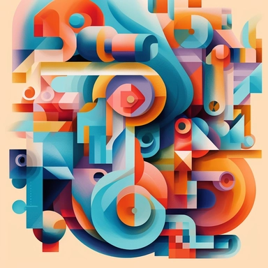 a close up of a colorful geometric shapes combination with a white background, james gilleard and james jean, escher, trending on artisation, by Sam Spratt, dan mcpharlin : : clipart icon, simple gradient color from gray to metalic blue, vector-based, sharp border, plane color and very define