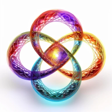 infinity fractal clipart, vibrant chakra colors, on white background
