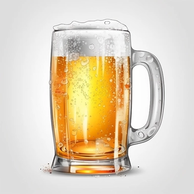 Beer mug, clip art, detailed, 4k, glossy airbrush design, vector, svg, white background