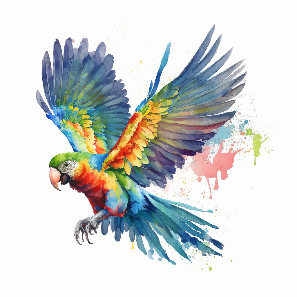 flying parrot clipart