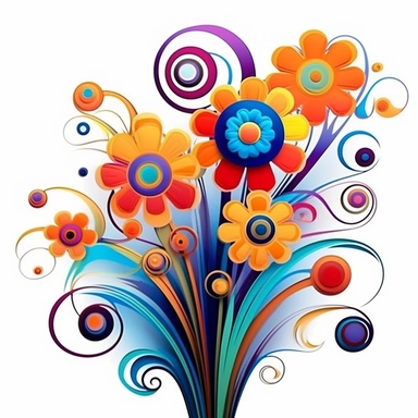 abstract flowers clip art
