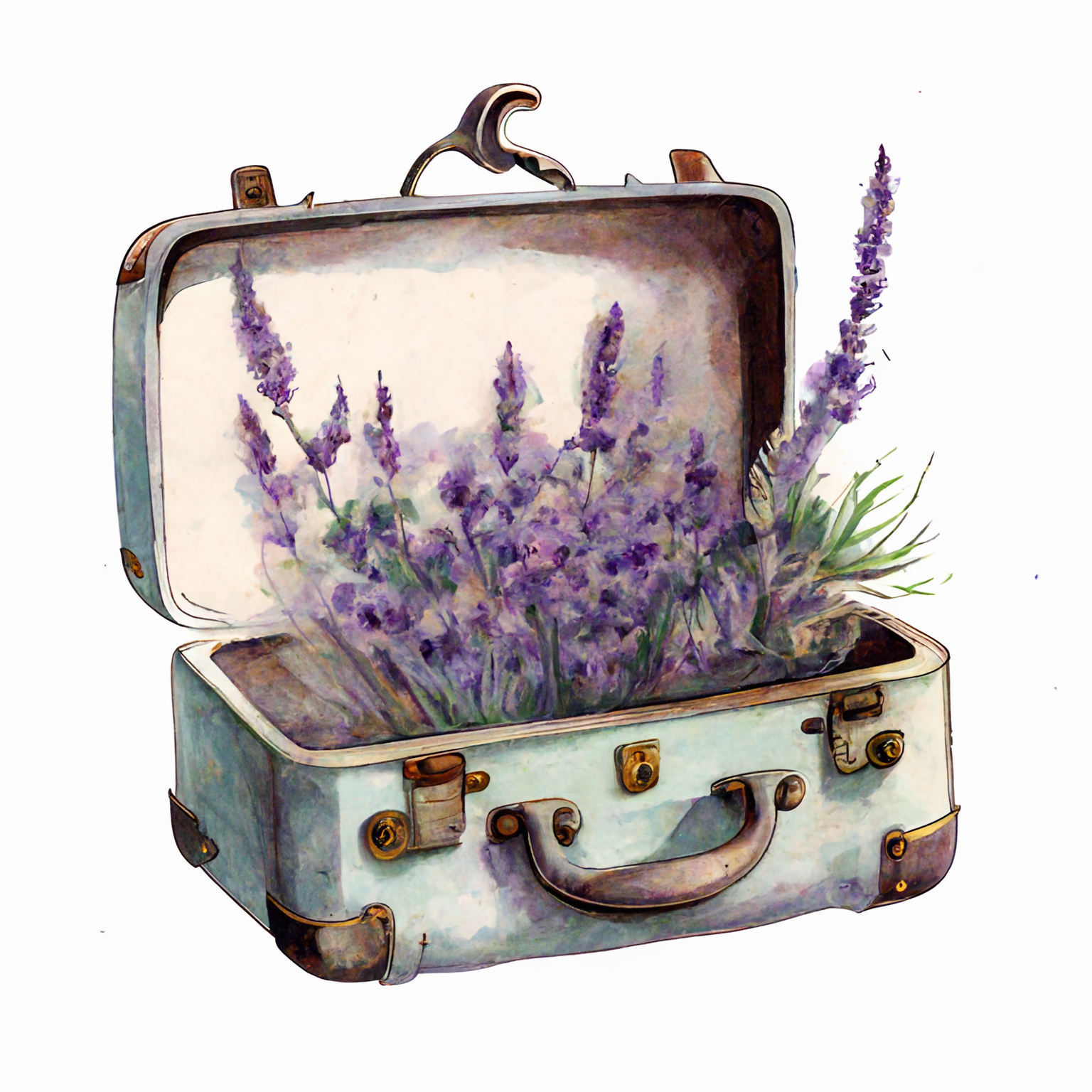 open suitcase clipart