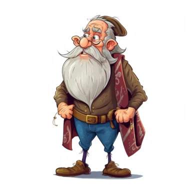 cartoon clipart funny style of an old english man in tradional clothes.