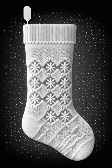 clip-art style, Christmas white knitted stockings