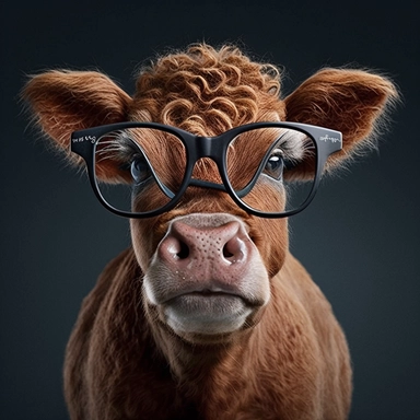cure animals wearing glasses clipart