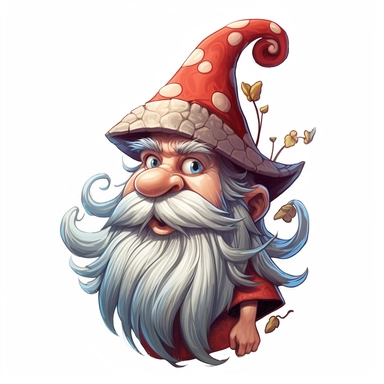 clipart that captures the charm of mischievous hand-drawn illustration of a gnome with long beard, pointy hat, and mischievous smile, with a white background in a magical and enchanting style, lovely, whimsical, 3D vector art, cute and quirky, fantasy art, Adobe Illustrator, hand-drawn, digital painting, character-focused, 4K resolution, photorealistic rendering, character-focused and chess pieces, using Cinema 4D, aquarelle painting, romantic light, ultra-details, photorealistic, realistic ,gel