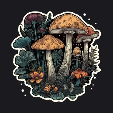 Mystical mushroom Witchy Boho mushroom Mushroom clipart, Esoteric art, Forest plants. sticker