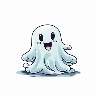cute ghost clipart on white background