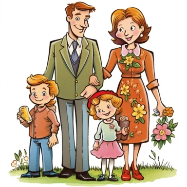 family, father, clipart,