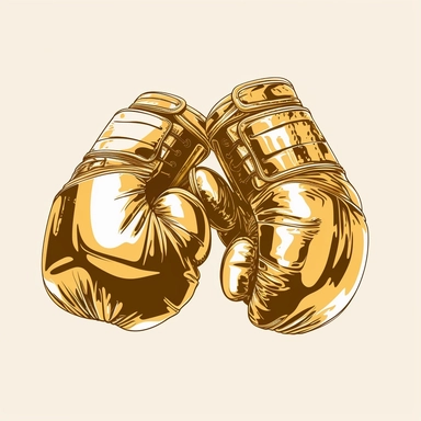 clip art, 2d, line art, gold boxing gloves, islolated, vector, plain background