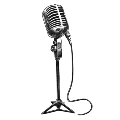 Clip art of a microphone stand