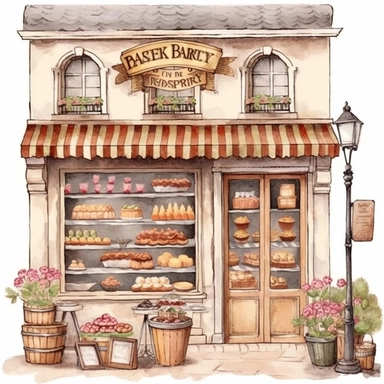 beautiful french bakery shop Clipart - 13 High Quality JPGs - Digital Download - Card Making, Mixed Media, Digital Paper Craft