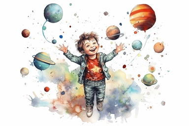 Watercolor, Design an image that embodies amusement and laughter clipart, hd, on a white background, spaced out