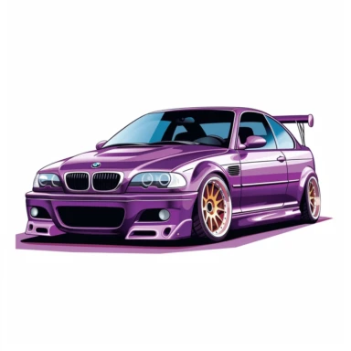 Bmw e46 clipart purple white background