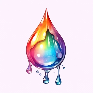 watercolor colorful clipart of a glistening dew drop, hd, on white background