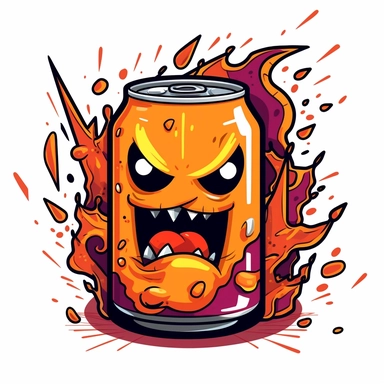 cartoon clipart Gamer Fuel energy drink parody