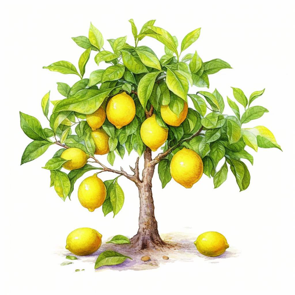 Lemon Tree Branch With Lemons, Flowers And Leaves. Element For Design.  Outline And Colored Hand Drawing Vector Illustration. Isolated On White  Background.. Royalty Free SVG, Cliparts, Vectors, and Stock Illustration.  Image 147323880.