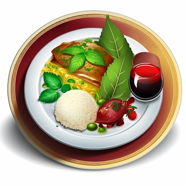 exotic plate of food dinner icon clipart