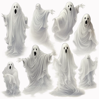 detailed ghosts clip art
