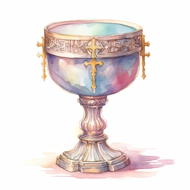 detailed pastel watercolor chalice clipart