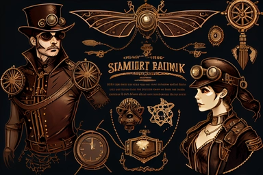 steampunk web design clipart elements for a website that works like a time portal and gives users the experience of reaching back in time & dimensions, connecting to people from our human history & also fun fictional characters as well. We can then ask those questions that we've always wanted to ask.