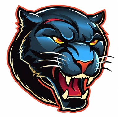 panther clipart 2d head and neck logo style