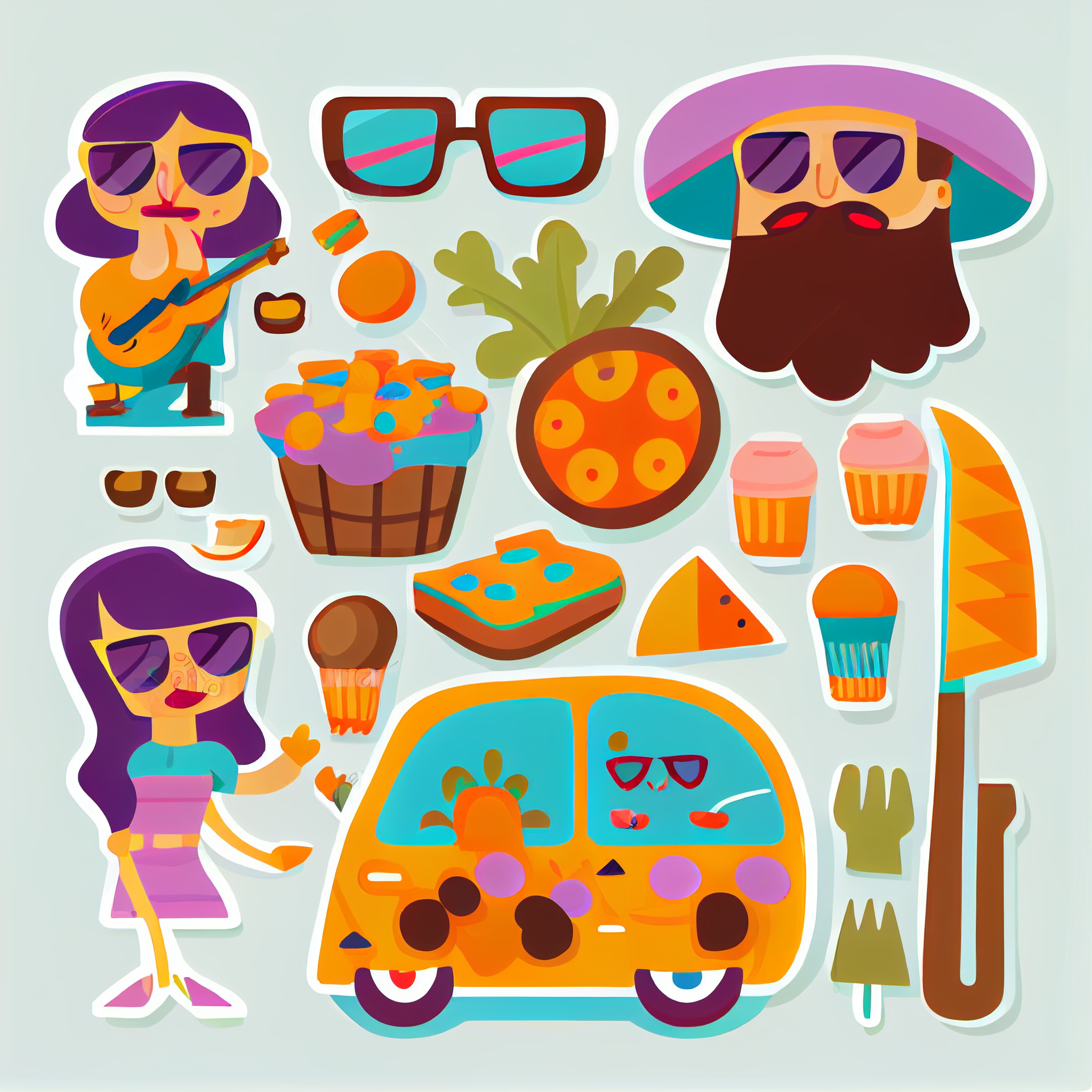 cartoon picnic cliparts