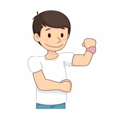 simple elbow body part clipart, for flash card for children educational learning white background