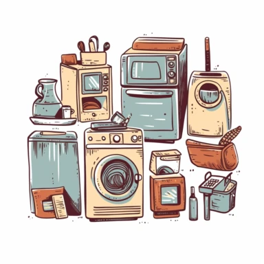 household items, clipart, transparent