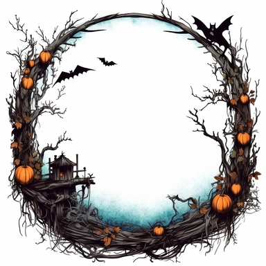 spooky halloween border clipart