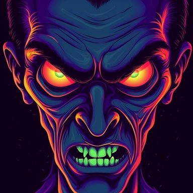 dracula, glowing eyes, clipart, Halloween, glow in the dark, neon, uhd, vivid, colorful, highly detailed