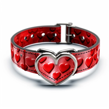 dog collar with heart clipart--ar 2:3