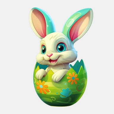 easter clipart, cartoon style, no background