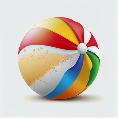 beach ball, clip art, no shadow, hd, 8k, white background, sharp,