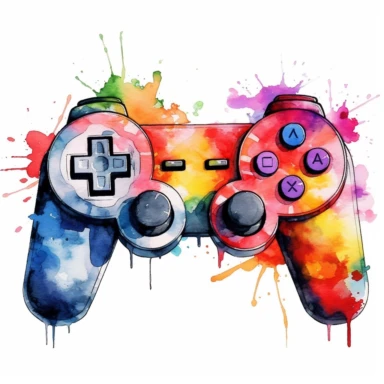 watercolor oldschool nintendo controller clipart