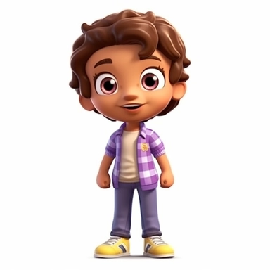 generate cute semi-realistic 3d adventurist hispanic little non-binary kid clipart, isolated on white background