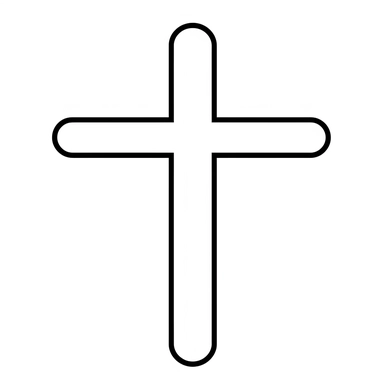 simple outline of a christian cross, clipart, svg cut file, flat 2d, black and white, minimalist, sticker design