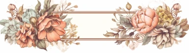 vintage inspired printable rectangle label with intricate sepia colored borders and hand drawn details. detailed with soft watercolor flowers. No text. Isolated clipart on solid white background