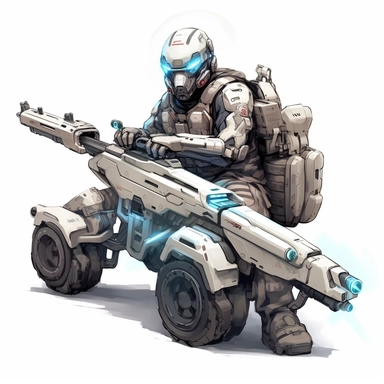 advanced of the future like 2090 combact assault artillary vehiclelarge bore mounted firearms ,clipart , white baground ,mordern armour