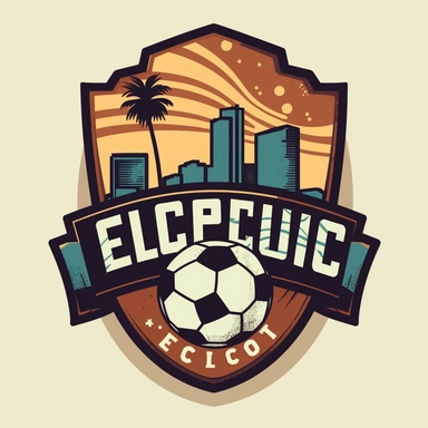 epic soccer club logo, los angeles, isolated from background, clipart sticker, 3d