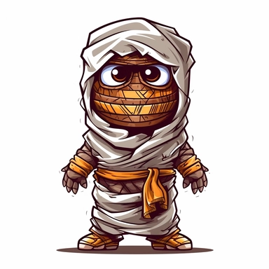 mummy halloween, darkness, in cartoon vector illustration clipart, on a white background