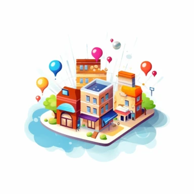 clipart, a logo themed around find my business. i own a local seo marketing agency. white background , no words