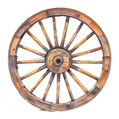 Wagon Wheel: A wagon wheel is a classic symbol of the American frontier. These large, wooden wheels with metal rims are often seen in western clipart, evoking images of covered wagons rolling across the prairie. With their spokes and hubs, they add a rust