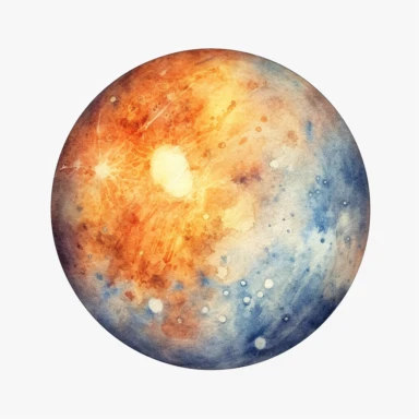realistic watercolor mercury planet clipart