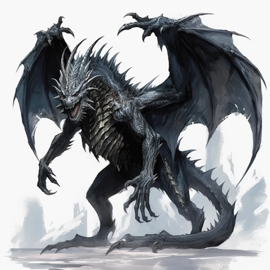 full-body intimidating black dragon, concept art by Aleksander Orłowski, gothic art, fantasy art, watercolor, clipart, highly detailed, crisp lines