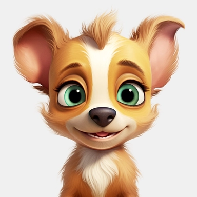 Chihuahua puppy, Closeup Portrait, Clipart, Digital art, kawaii, disney style, Pixar, hyperdetailed, 1080p, Ultra-HD, white background