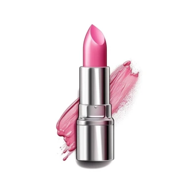 Cute Beautiful Pink lipstick Sublimation Clipart ,Cartoon,hyper realistic, intricate detail, illustration style,high solution,on the white background