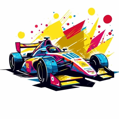 Are you sure you want to imagine 10 prompts of Contemporary and vibrant vector clipart featuring a stylized Indy car, represented by bold lines and abstract shapes, highlighting the car's distinctive design and speed, suitable for use in logos, icons, or racing-related infographics, on a clean white background