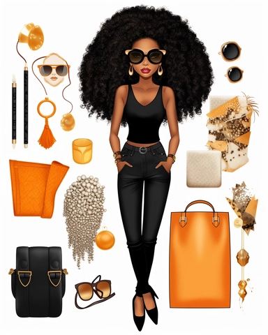 Black Girl Fashion Clipart, Black Girls Magic Clipart, Black Women Clipart, Black Girls PNG, Black Girl Sticker/Planner/Journal/Print Lady boss clipart, Boss Fashion clipart, Fashion Girl Clipart, Boss Girl clipart, Office and Fashion Illustration, Afro lady clipart high-quality clip art images